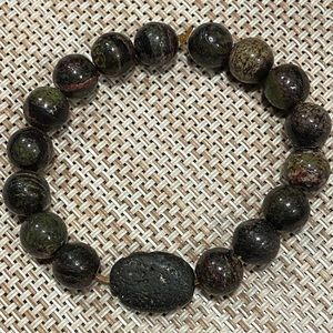 Beaded Bracelet with Lava Rock for Essential Oils